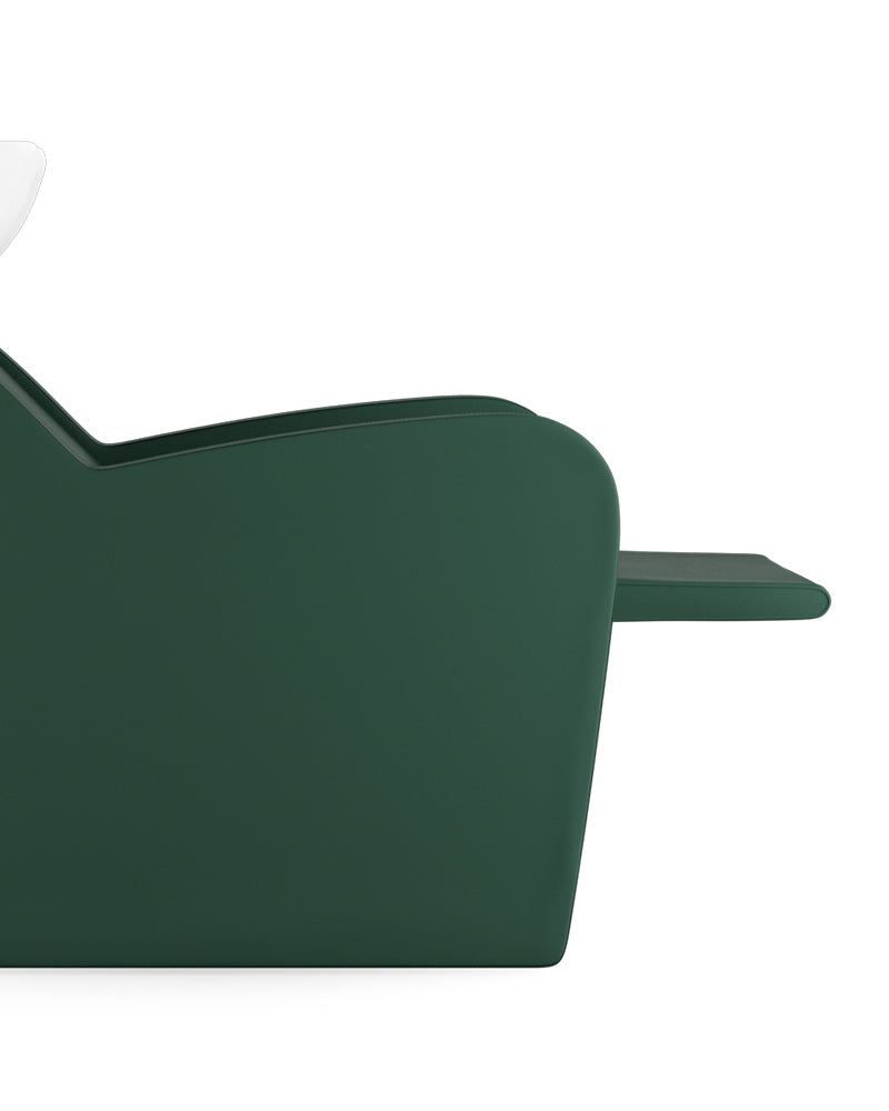 Fredda II Grøn massagevask med hvid kumme fra Solida Furniture, massagevask til frisør og kosmetolog